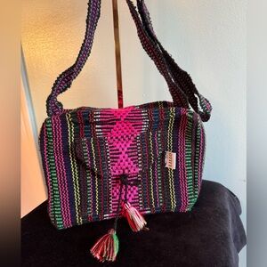 NWOT LILLO MADE IN MEXICO BAG colors are pink blue green yellow and black